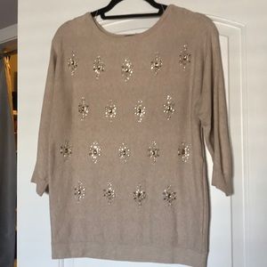 Sparkly, light summer sweater, cream.